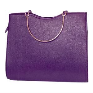 Bebe Bag Purple Clutch Purse with Gold Metal Handles